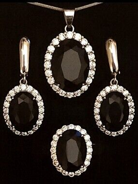 Black Onyx And Sterling Silver Jewelry Set